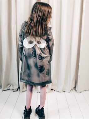 Beau Loves Kid Grey Raincoat with White Mask Graphic